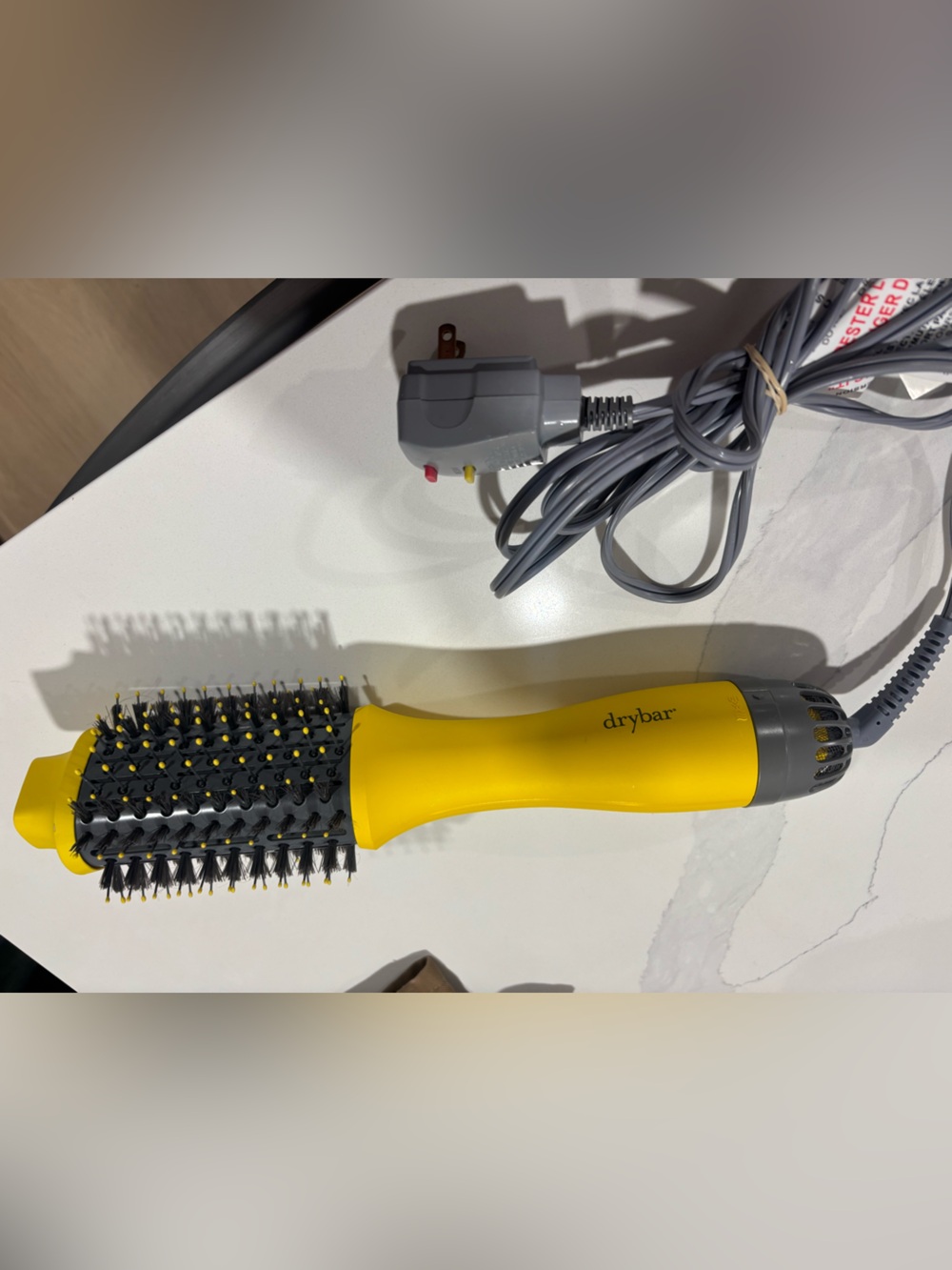 Drybar Yellow Round Hot Air Styling Brush with Bristle Barrel